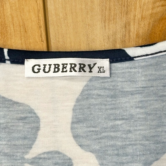 Guberry Wrap V-Neck Sleeveless Pullover Sundress Cover-Up Floral Blue & White XL - Picture 7 of 11